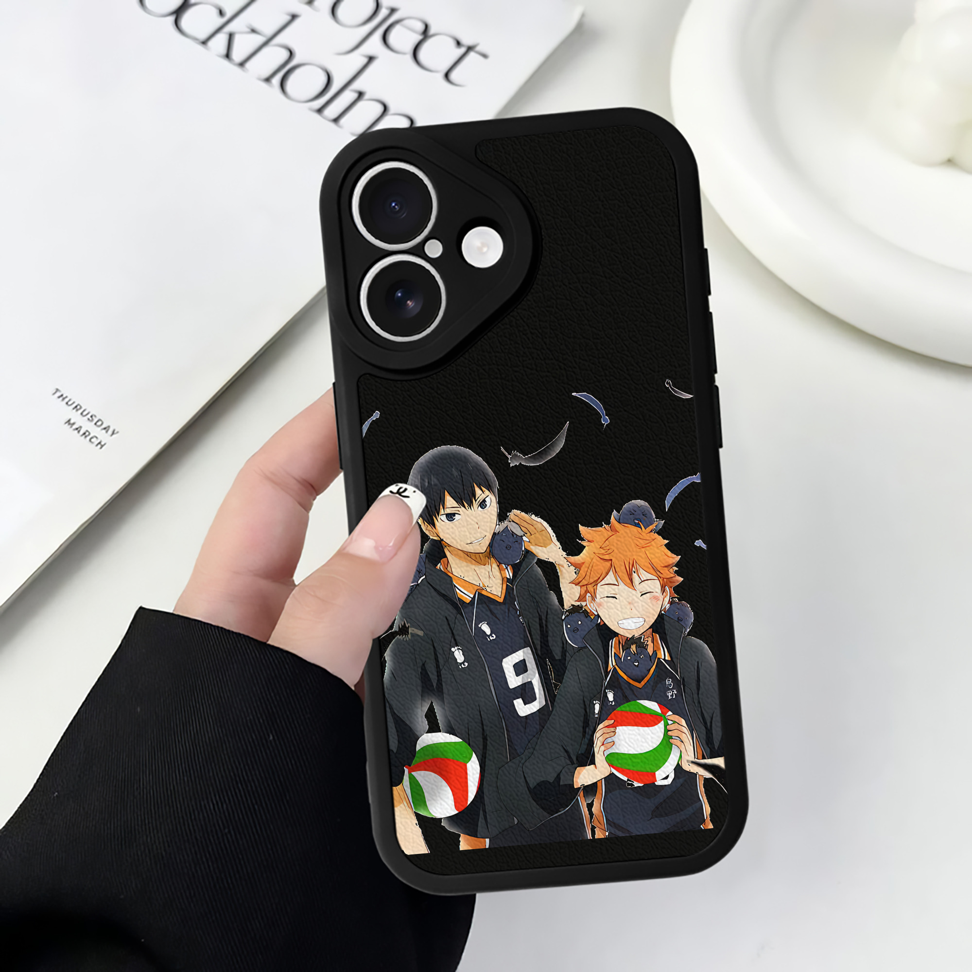 （画像用） ハイキュー!! Haikyu!! 【iPhone 16シリーズ対応】シリコンスマホケース（レザー調） 材質：シリコン